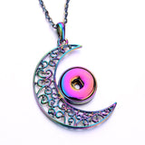 Snap Button Jewelry 18mm  Accessories Scroll  Rainbow Necklace