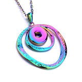 Snap Button Jewelry 18mm  Accessories Scroll  Rainbow Necklace