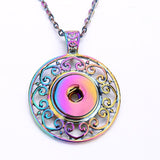 Snap Button Jewelry 18mm  Accessories Scroll  Rainbow Necklace