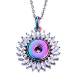 Snap Button Jewelry 18mm  Accessories Scroll  Rainbow Necklace