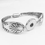 7 Style 18mm flower feathers Retro snap button bracelet for women  18mm braceletflower snaps