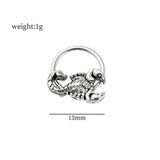 Fashion Punk Stainless Steel Nose Ring Silver Color Gothic Insect Nose Rings For Women Men Body Cartilage Piercing Jewelry