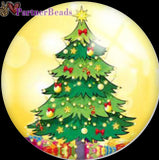 Christmas Round Photo Glass Cabochon Charm Snap Button 18mm