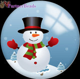 Christmas Round Photo Glass Cabochon Charm Snap Button 18mm