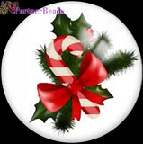 Christmas Round Photo Glass Cabochon Charm Snap Button 18mm