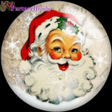 Christmas Round Photo Glass Cabochon Charm Snap Button 18mm