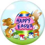 Glass Cabochons Snap Buttons | Easter Bunny Eggs Snap button charms