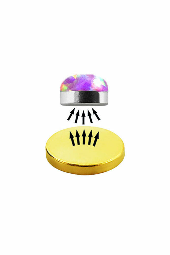 Fake Magnetic Nose Ring Stud Labret Ear Monroe Tragus 3mm Synthetic Opal Steel