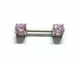 2Pcs Choice High Quality Zircon Nipple Piercing Shields Bars 14G 316L Surgical Steel  Rings Body Jewelry